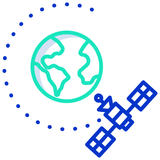 Satellite space galaxy planet earth icon