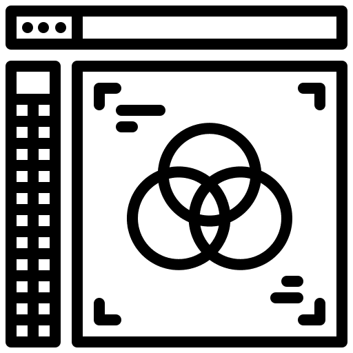 Software art and design software production icon