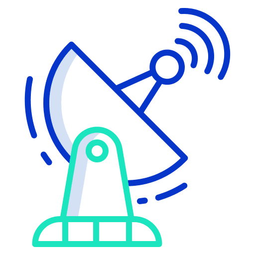 Dish antenna network communications icon