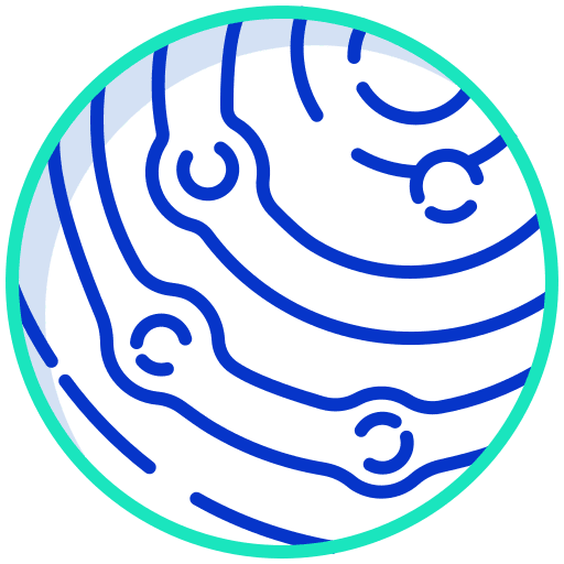 Jupiter solar system galaxy universe icon
