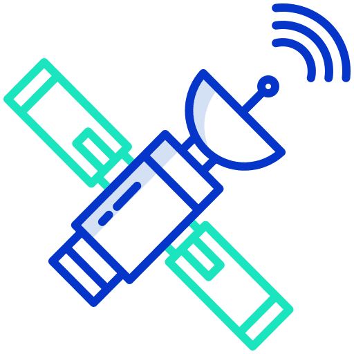 Satellite orbit planet earth aerospace icon