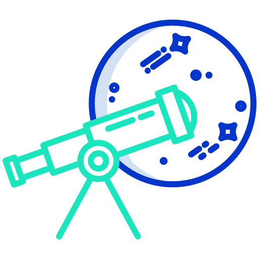 Telescope galaxy observation science icon