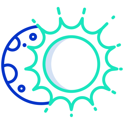 Lunar space moon sun icon