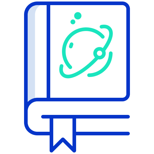 Book galaxy telescope science icon