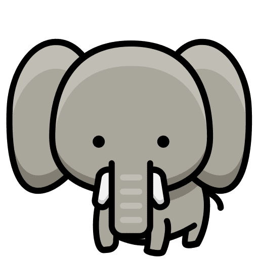 Elephants animals wild life butterfly icon