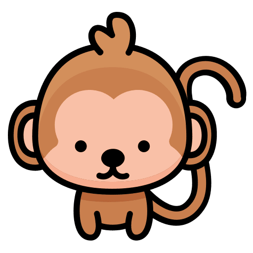 Monkey nature zoo wildlife icon