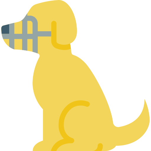 Dog vet safety muzzle icon