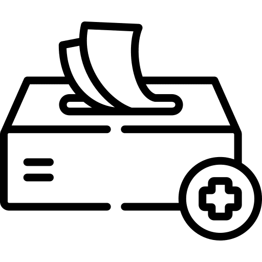 Tissue paper box napkin paper icon