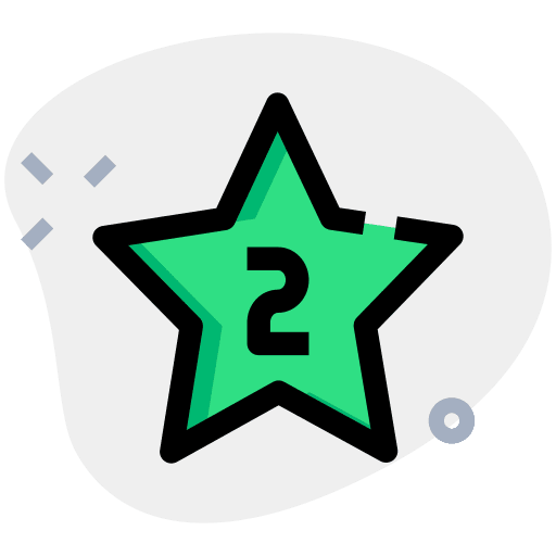 Two stars stars outline number icon