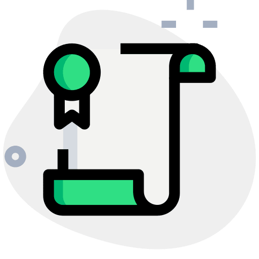 Certificate symbol shapes reward icon