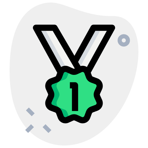 Gold sports and competition gold medal first icon