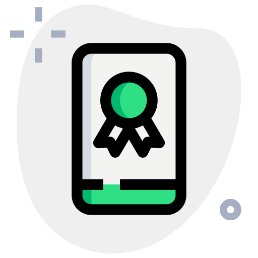 Cellphone award medal shapes icon