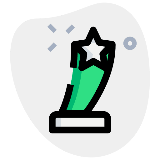 Starred champion sports and competition cup icon