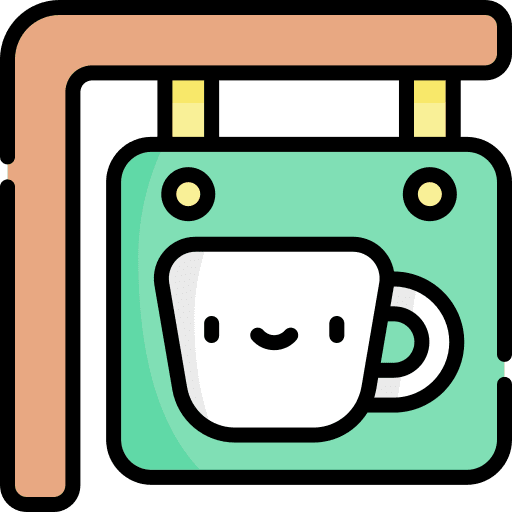Coffee shop sign hanging cafeteria icon