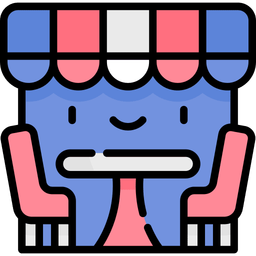 Coffee shop chairs terrace architecture and city icon