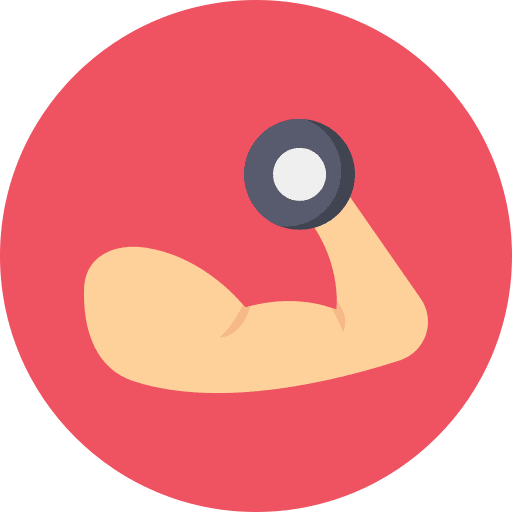 Muscle hobbies and free time dumbbells muscle icon