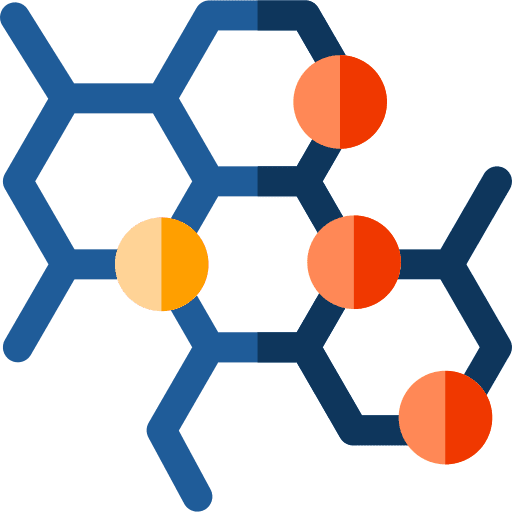 Molecule biology tissues healthcare and medical icon