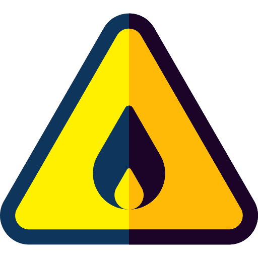 Flammable sign caution warning signaling icon