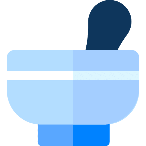Pestle healthcare and medical utensil mortar icon