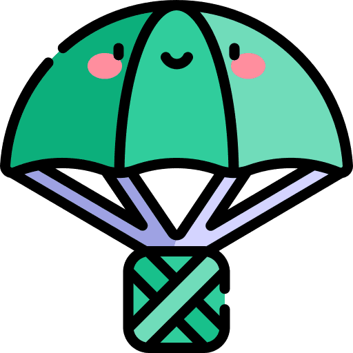 Parachute parachute box transportation icon