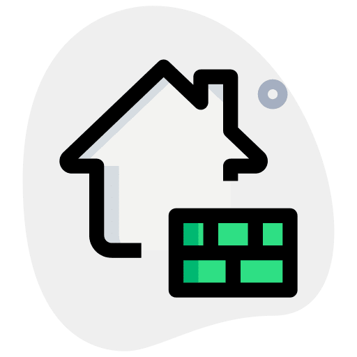 Firewall security technology house icon