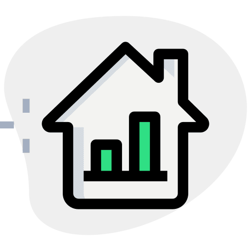 Bar graph real estate infographic smart icon