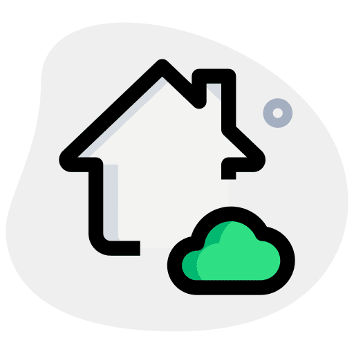 Cloud computing digital cloud computing home icon