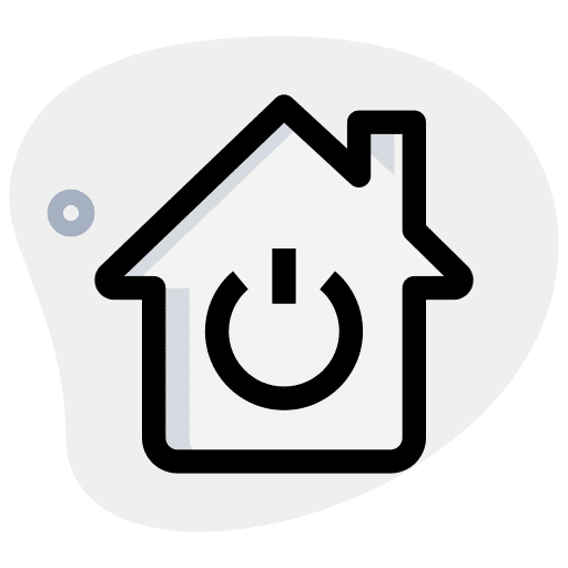Power switch electronics internet of things house icon