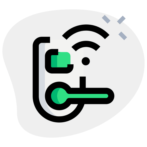 Wireless lock security door key icon