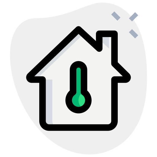 Temperature digital house weather icon