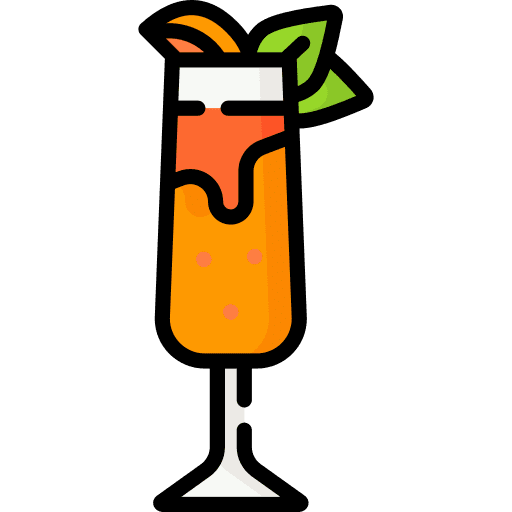 Peach bellini beverage alcoholic drink party icon
