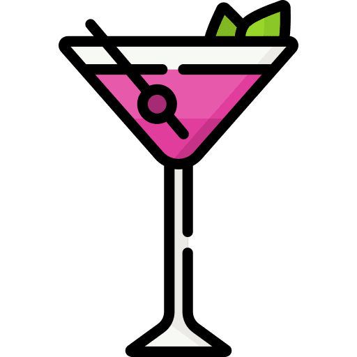 Pink lady food and restaurant cocktail beverage icon