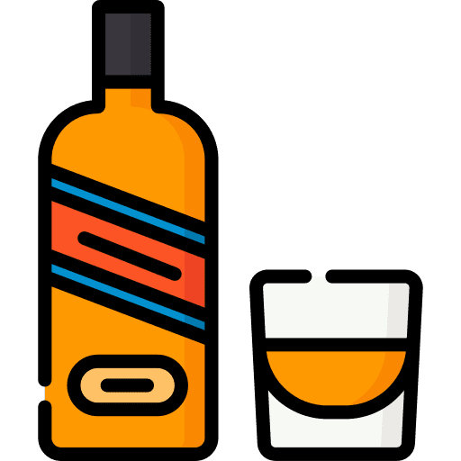 Whiskey cocktail bottle alcoholic drink icon