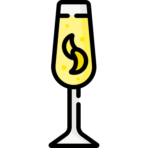 French 75 food and restaurant cocktail party icon