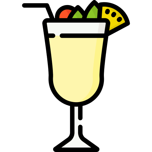 Piña colada cocktail party food and restaurant icon