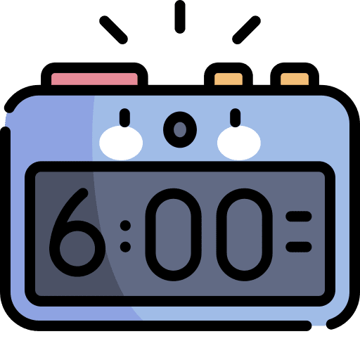 Alarm clock morning alarm clock time and date icon