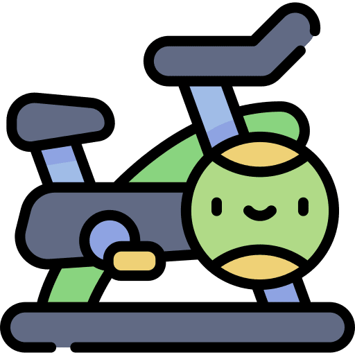 Stationary bike gym wellness fitness icon