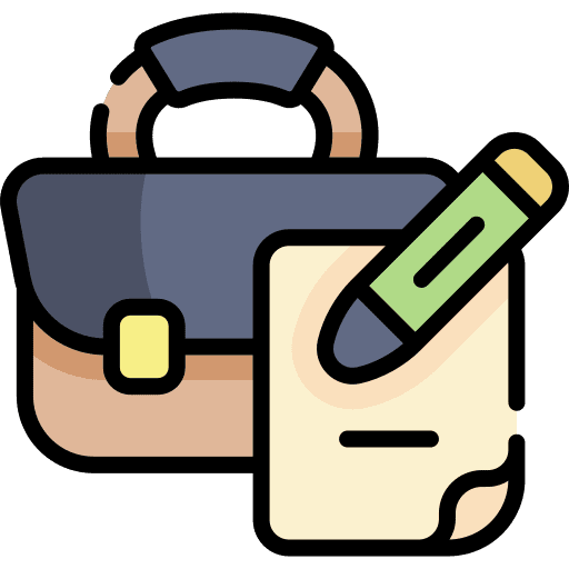 Work work contract briefcase icon
