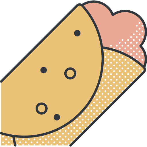 Burrito gastronomy food and restaurant nutrition icon