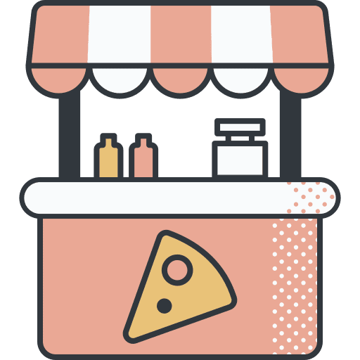 Food stand cart street pizza icon