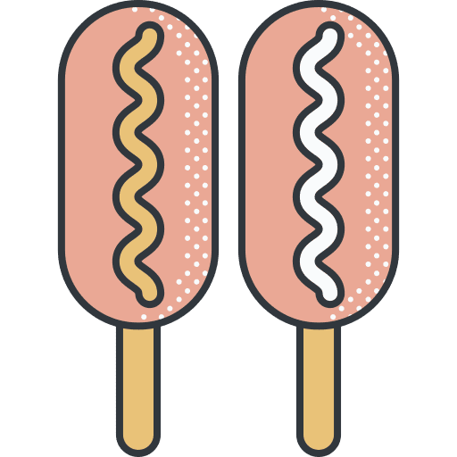 Corn dog fair stick corn icon