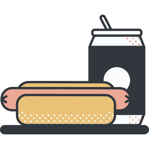 Hot dog lunch soda food and restaurant icon