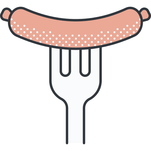 Sausage fork junk food barbecue icon