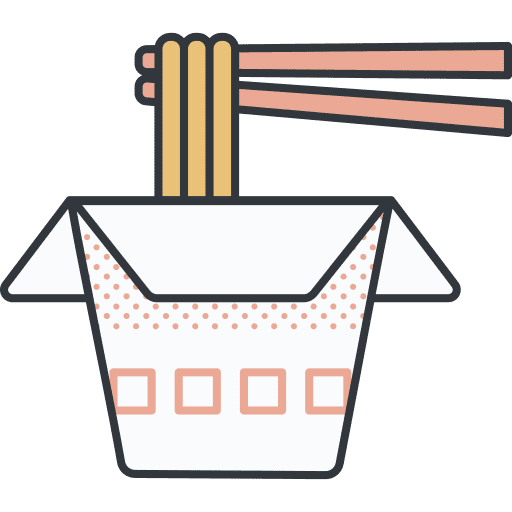 Chinese food package fast food chopsticks icon
