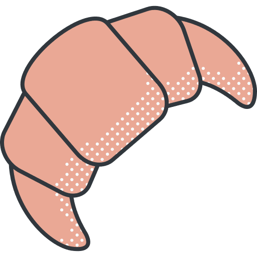 Croissant french food bakery icon