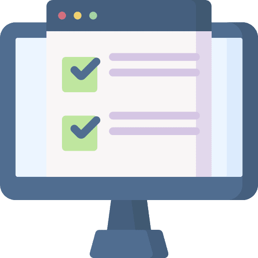 Online test computer check interface icon