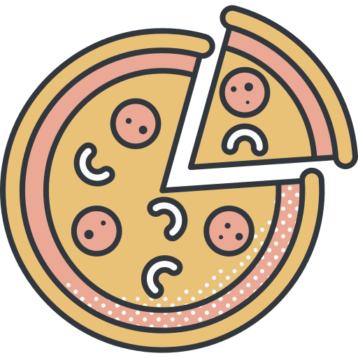 Pizza cheese junk food fat icon