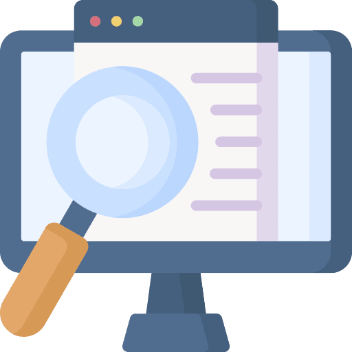 Search magnifying glass search research icon