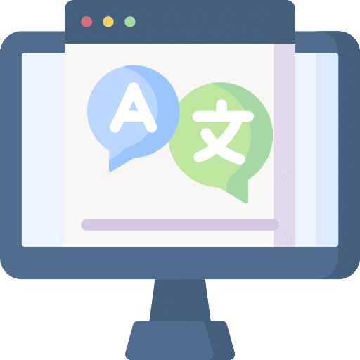 Language distance learning language online education icon