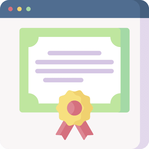 Online certificate laptop education files and folders icon